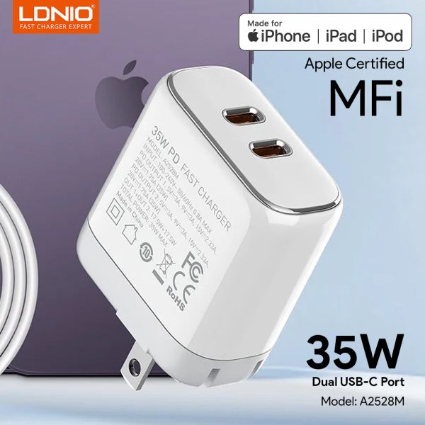 Carga Rápida Dual USB-C 35W CERTIFICADO APPLE - Image 2