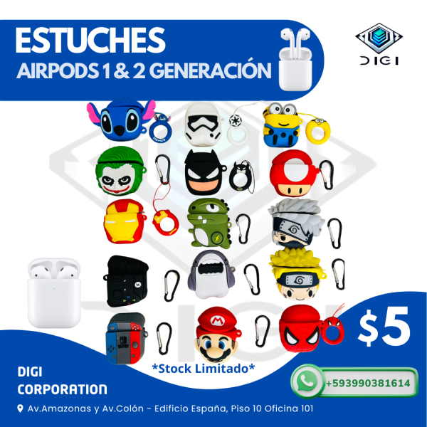 Estuches con Diseño para Apple Airpods 1&2 Generación