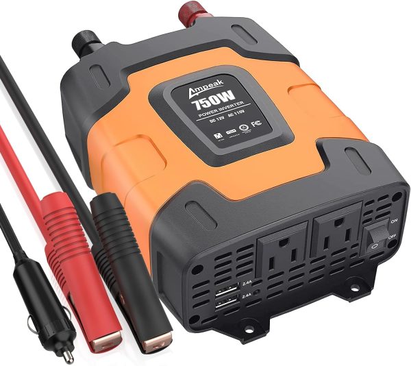 Ampeak Inversor de corriente de 750 W 4.8 A (PRE-VENTA)