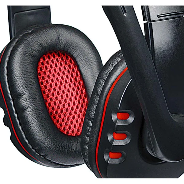 HEADSET ARGOM ARG-HS-0063 DYNAMIC STEREO CON MICROFONO NEGRO-ROJO USB 2.0 - Image 5